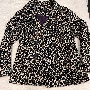 Adorable leopard P Coat with purple lining
